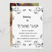 2回目モダンの誕生日の写真 シーズンカード (正面/裏面)