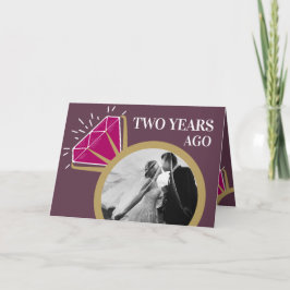 2回目結婚のアニバーサリーガーネット カード