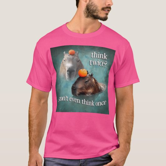 2回考えも一度もキャピーバラ Tシャツ (正面)
