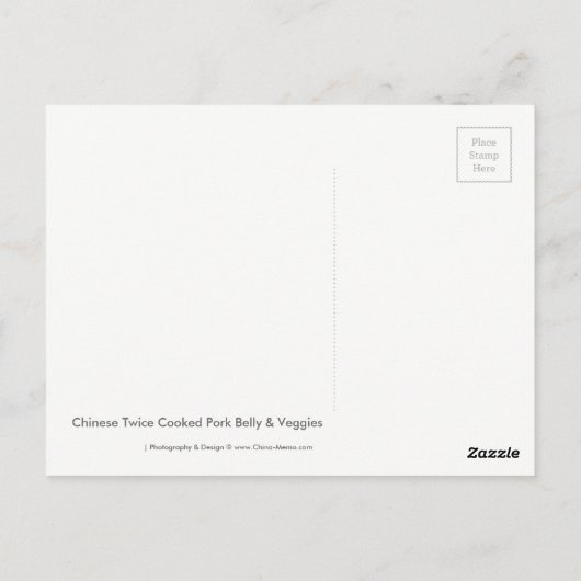 2回調理中国の豚肉ベリーレシピはがき ポストカード (裏面)