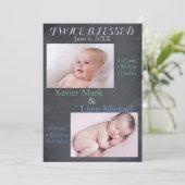 2回賛美の双子 – 出産発表 案内状 (スタンド正面)