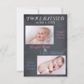 2回賛美の双子 – 3x5生誕発表 案内状 (正面)