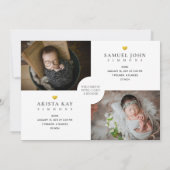 2回賛美ツインフォトコラージュ生まれたばかりの誕生 案内状 (裏面)