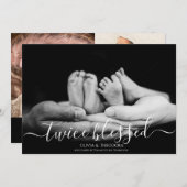 2回賛美重ねてツインフォトコラージュ誕生  案内状 (正面/裏面)