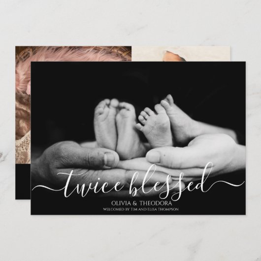 2回賛美重ねてツインフォトコラージュ誕生  案内状 (正面/裏面)
