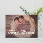 2回賛美 |ツインズベビー写真のお知らせ 案内状 (スタンド正面)