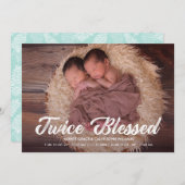 2回賛美 |ツインズベビー写真のお知らせ 案内状 (正面/裏面)