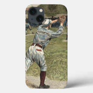 2塁で投げ出される野球選手 iPhone 13ケース