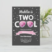 2夏のサカッコいいングラスガール2歳の誕生日の招待 招待状 (スタンド正面)