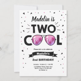 2夏クールサングラスガール2nd誕生日 招待状