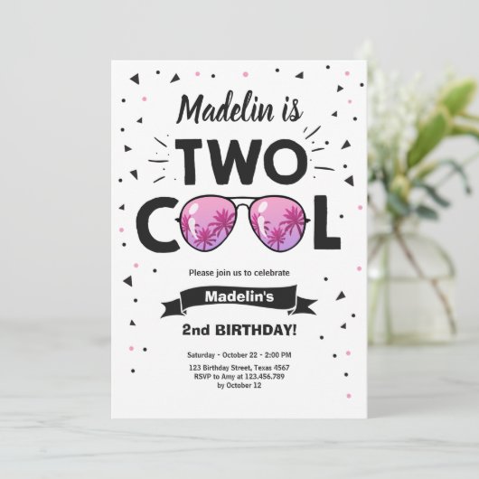 2夏クールサングラスガール2nd誕生日 招待状 (スタンド正面)