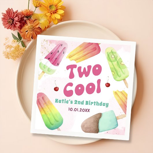 2夏クールポプシクル2ndバースデーナプキンス スタンダードカクテルナプキン