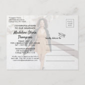 2大学院写真モダンミニマル卒業パーティー インビテーションポストカード (裏面)