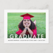 2大学院写真モダンミニマル卒業パーティー インビテーションポストカード (正面)