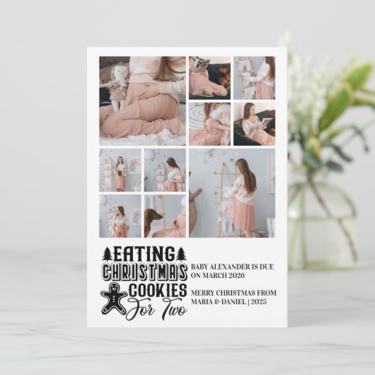 2妊娠10枚のフォトクリスマスクッキー シーズンカード (スタンド正面)
