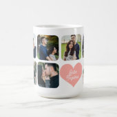 2婚約した組7枚の写真のコラージュ コーヒーマグカップ (中央)