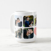 2婚約した組7枚の写真のコラージュ コーヒーマグカップ (正面左)