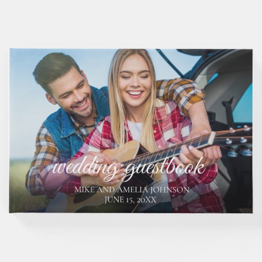 2婚約写真結婚の名前の日付 ゲストブック (正面)