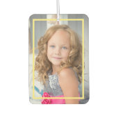 2子供の写真をアップロードするパーソナライズされたゴールデンフレームカー カーエアーフレッシュナー (正面)