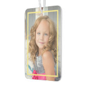 2子供の写真をアップロードするパーソナライズされたゴールデンフレームカー カーエアーフレッシュナー (左)