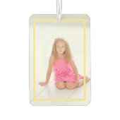 2子供の写真をアップロードするパーソナライズされたゴールデンフレームカー カーエアーフレッシュナー (裏面)