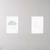 2子供部屋プリントの月と雲のボホーセット (正面)