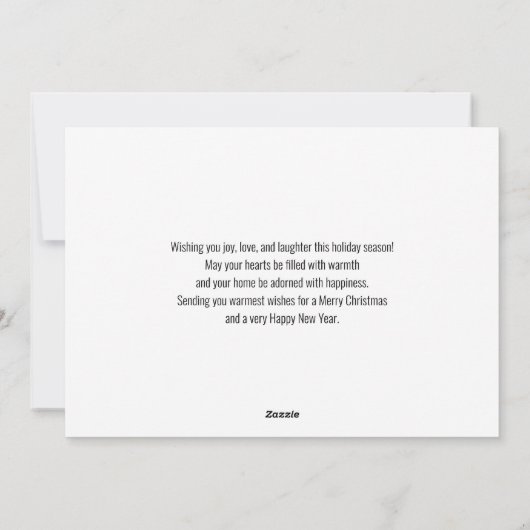 2家族の写真コラージュ名メリークリスマス シーズンカード (裏面)