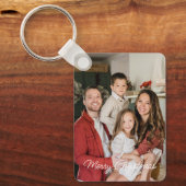 2家族カスタム写真両面クリスマス キーホルダー (正面)