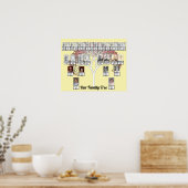 2家族クリームフラクタルツリーフォト名ポスター ポスター (キッチン)