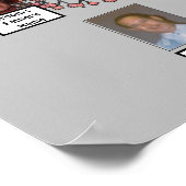 2家族グレーのフラクタルツリーフォト名ポスター ポスター (角)