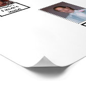 2家族ピンクのフラクタルツリーフォト名ポスター ポスター (角)