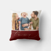 2家族フォトラブスクリプトタイポグラフィブルゴーニュ クッション (裏面)