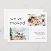 2家族モダン写真ミニマリスト移動 案内ポストカード (正面/裏面)