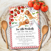 2小さなミートボールがツインベイビーシャワーの途中にある 招待状