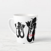 2尾マーメイドシルエットThunder_Cove カフェラテマグ (左アングル)