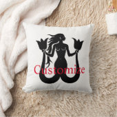 2尾マーメイドシルエットThunder_Cove クッション (ブランケット)