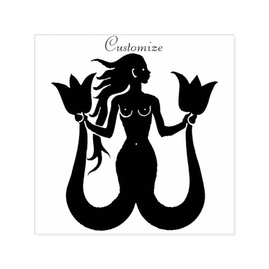 2尾マーメイドシルエットThunder_Cove セルフインキングスタンプ (デザイン)