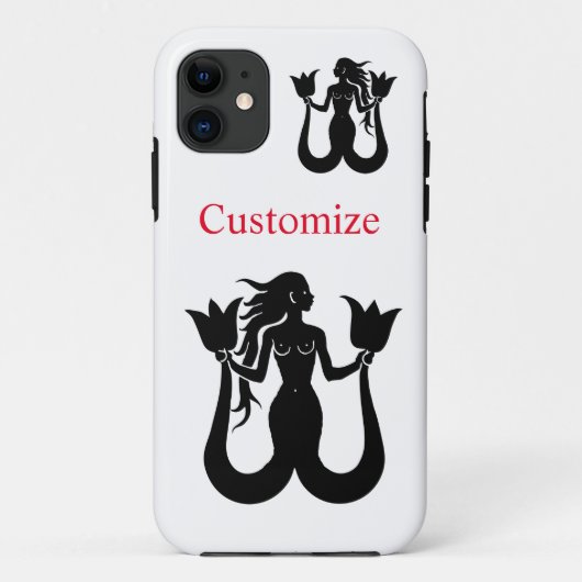 2尾マーメイドシルエットThunder_Cove Case-Mate iPhoneケース (裏面)