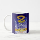 2年のカスタム復旧はっきりした記念日 コーヒーマグカップ (左)