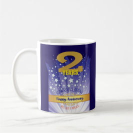 2年のカスタム復旧はっきりした記念日 コーヒーマグカップ
