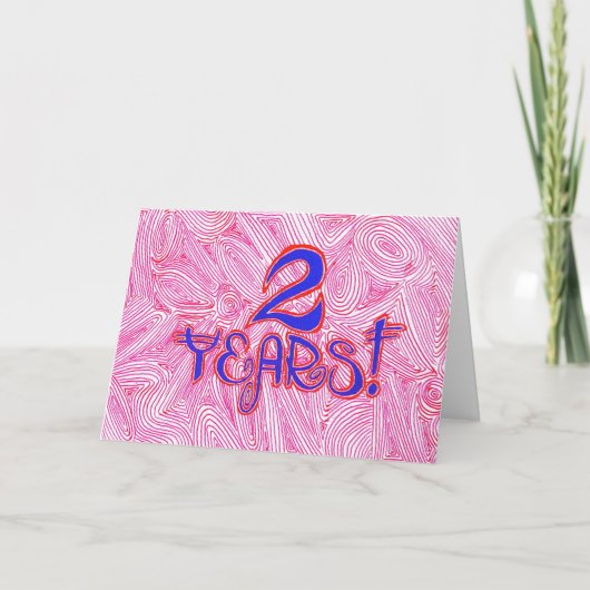 2年の節酒誕生日/記念日カード カード (正面)