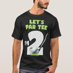 2年オールドゴルフテーマ2ndバースデースポーツパーティー tシャツ