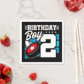 2年オールドホッケーパーティーテーマ2nd誕生日ボーイ スタンダードカクテルナプキン (インサイチュ)