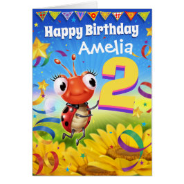 2年カスタム誕生日カードLittle Ladybug range