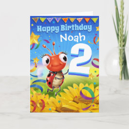 2年カスタム誕生日カードLittle Ladybug range カード