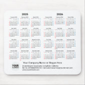 2年カレンダー2025 - 2026ギフト企業の日曜日 マウスパッド (正面)