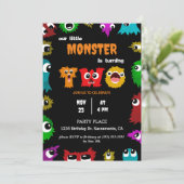 2年リトルモンスター誕生日招待状 招待状 (スタンド正面)