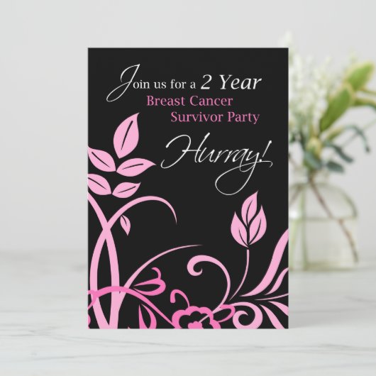 2年乳がん遺族パーティの招待状 招待状 (スタンド正面)