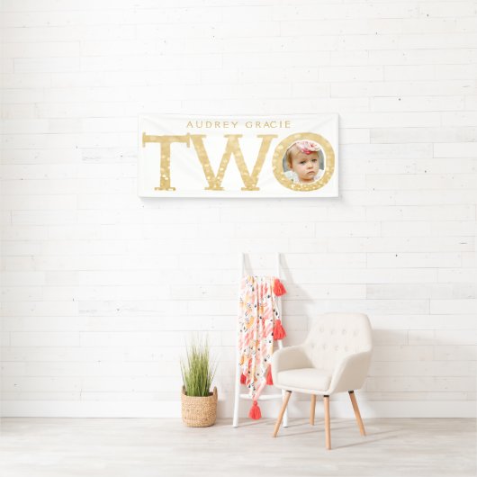 2年前の写真2回目の誕生日写真パーティーバナー 横断幕 (インサイチュ)