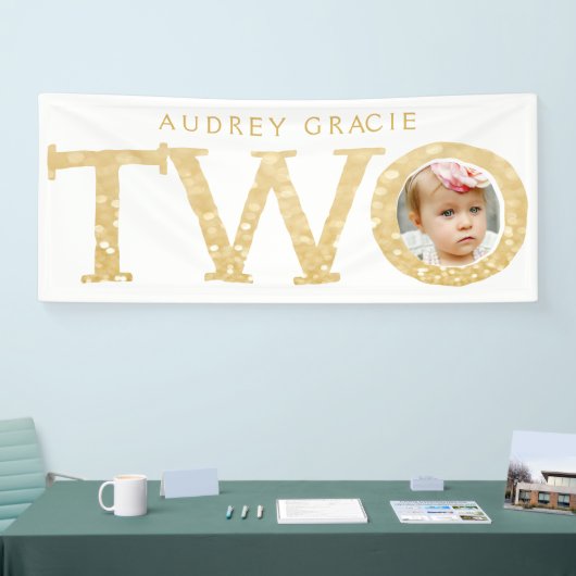 2年前の写真2回目の誕生日写真パーティーバナー 横断幕 (トレードショー)